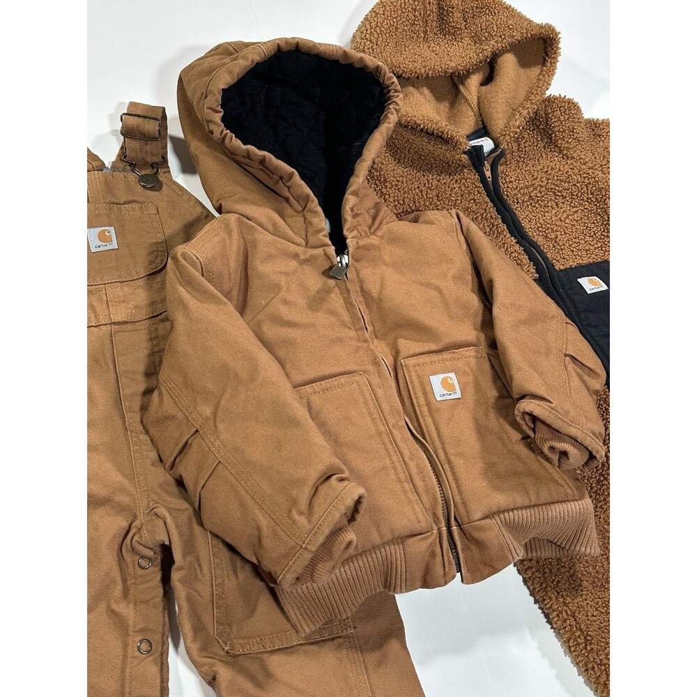 Carhartt Baby Bundle Size 9-12 Months Lot Canvas Tan Jumpsuit Jacket Overalls - Picture 3 of 12